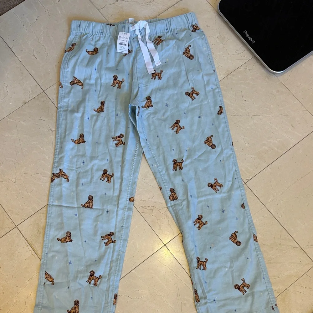 J. Crew Light Blue Pajama Labradoodle Pants - Picture 2 of 5